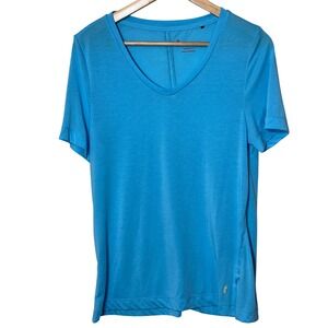 Cotopaxi‎ Women's V Neck Paseo Travel T Shirt Casual Top Blue Sky Size Medium